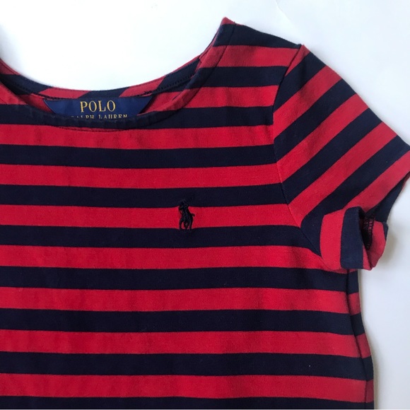Polo Ralph Lauren Red and Blue Striped Dress, Size 5. - Picture 2 of 5